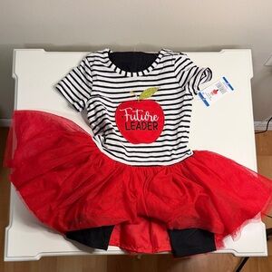 Charming Striped Red Tutu Costume for Kids